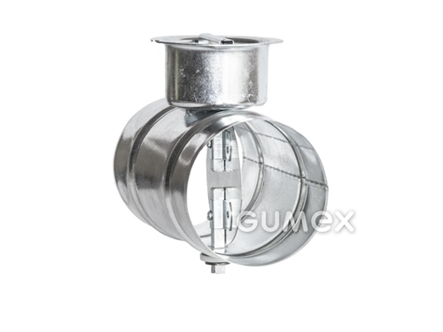 Přímá vsuvka se škrticí klapkou, průměr 100mm, +200°C, pozinkovaný plech